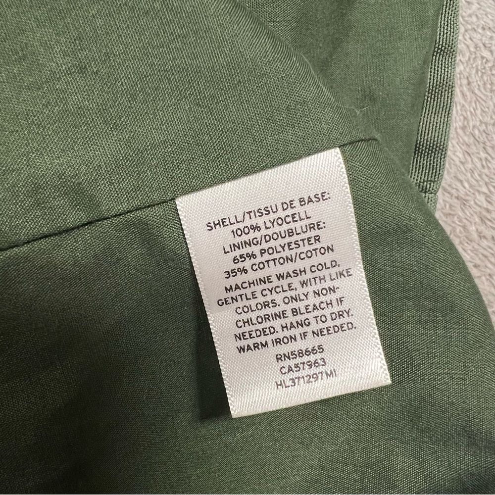Hinge Seattle Military Jacket Womens Small Army Green Ruffle Zip Trumpet Sleeve - Picture 5 of 8